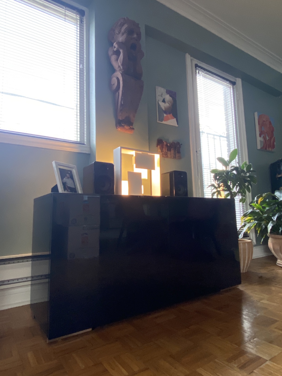 CB2 Blue High Gloss Entertainment Unit