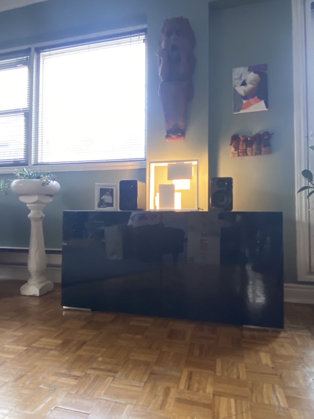 CB2 Blue High Gloss Entertainment Unit - photo 5