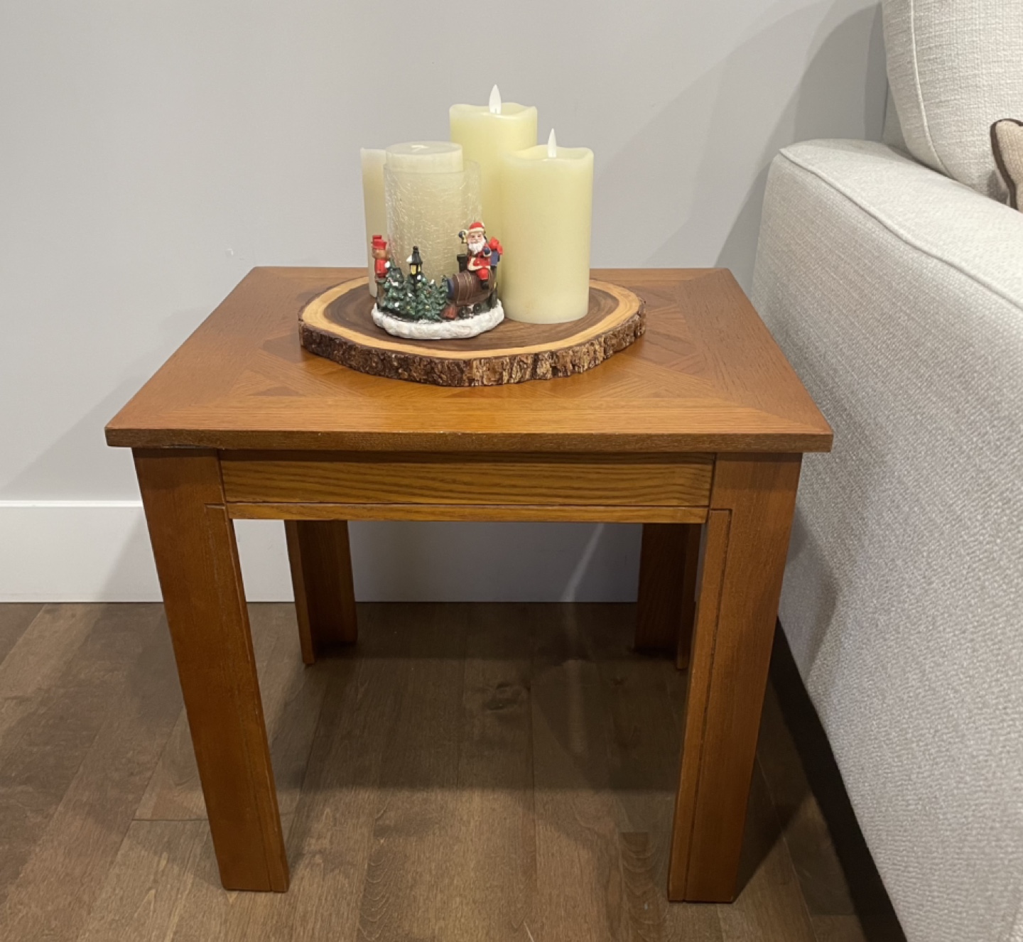 Solid wood end table