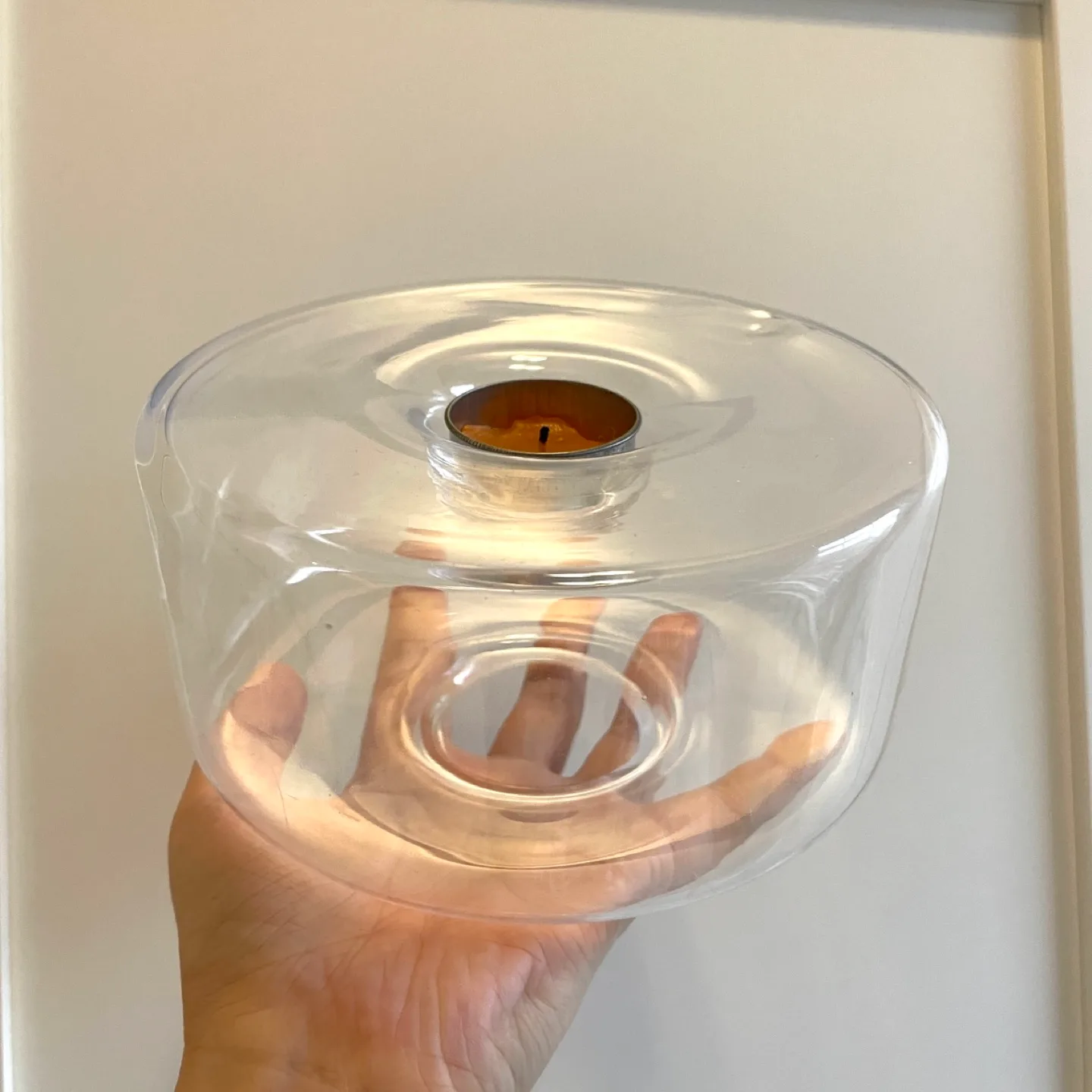 Tea-light Candle Holder Clear Glass image indicator(5)