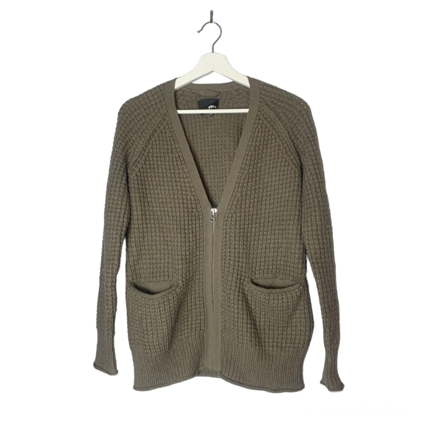 Aritzia Wilfred Free Marin Brown Wool Alpaca Knit Cardigan image indicator(3)