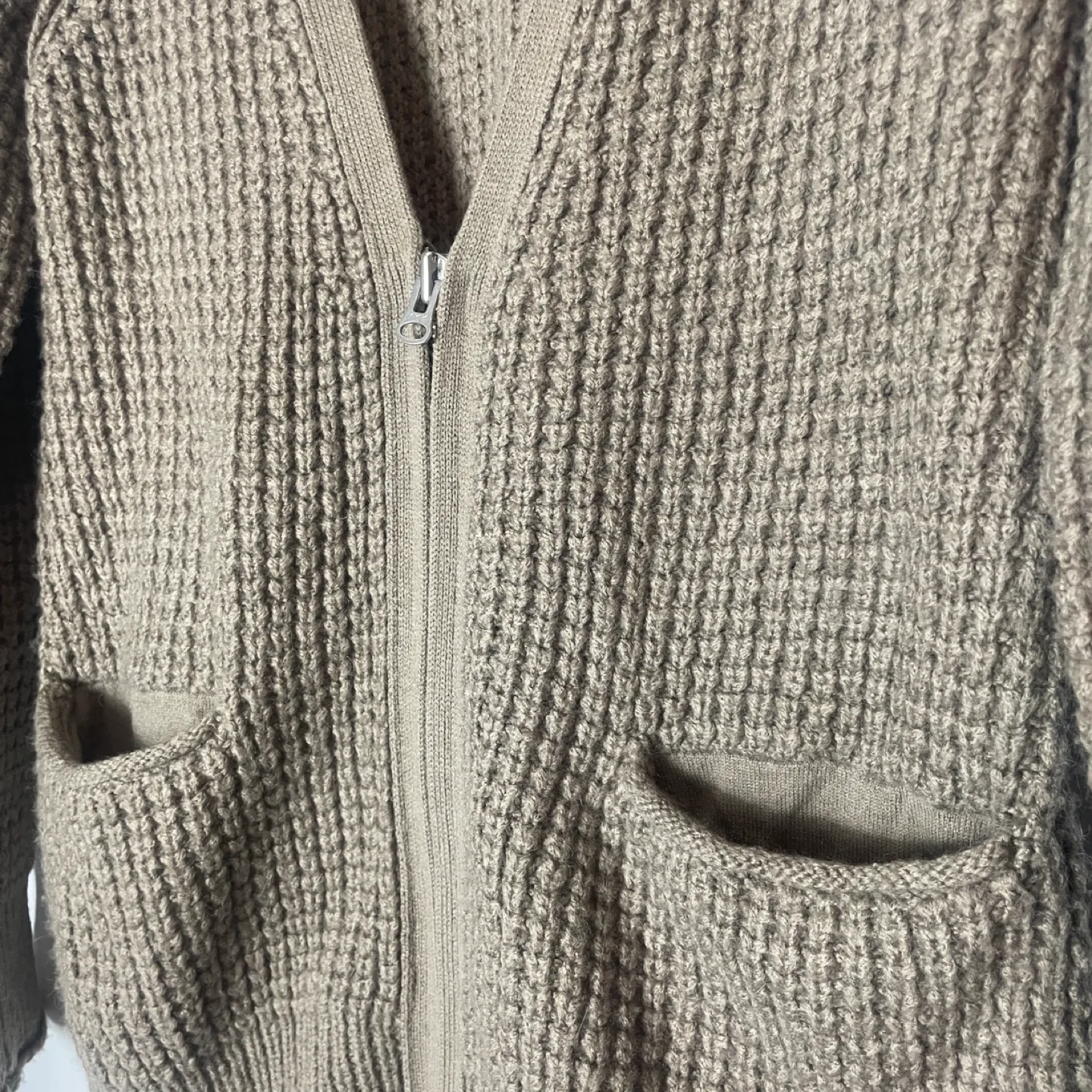 Aritzia Wilfred Free Marin Brown Wool Alpaca Knit Cardigan image indicator(4)