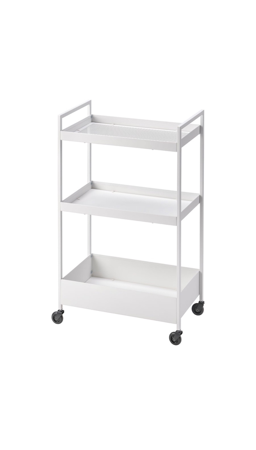 IKEA White Metal Rolling Cart/Shelf Unit
