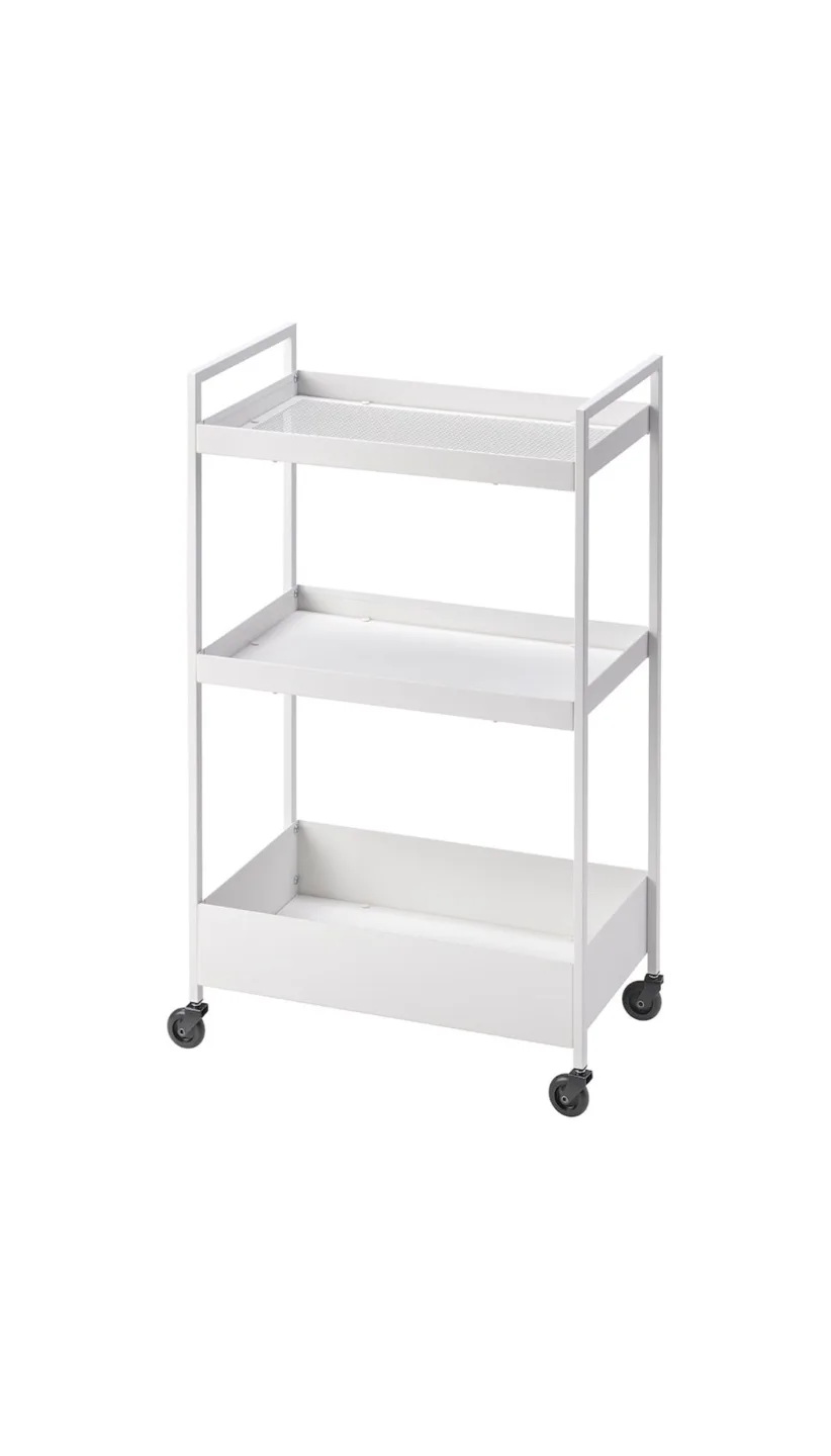IKEA White Metal Rolling Cart/Shelf Unit thumbnail