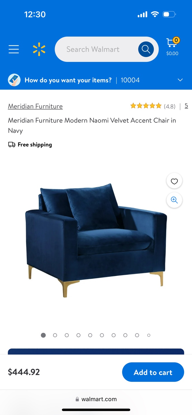 Meridian Furniture Navy Accent Chair - photo 3