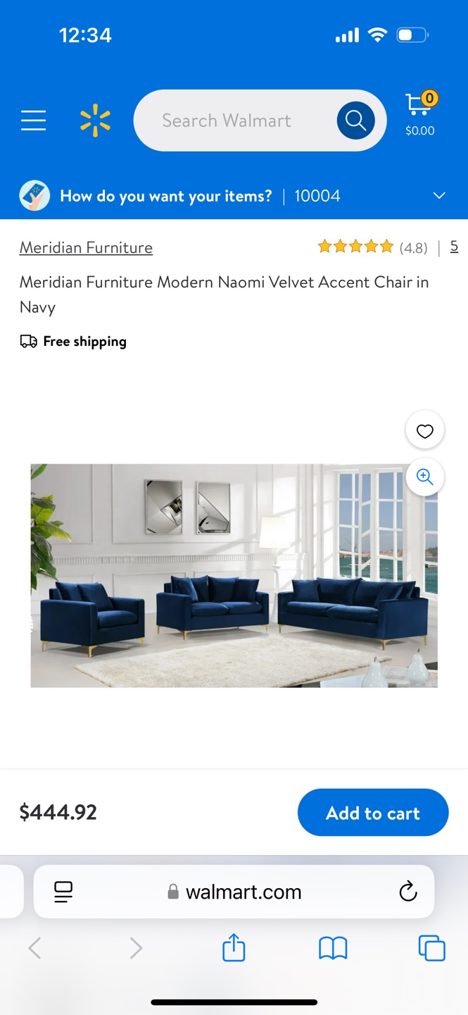 Meridian Furniture Navy Accent Chair - photo 4
