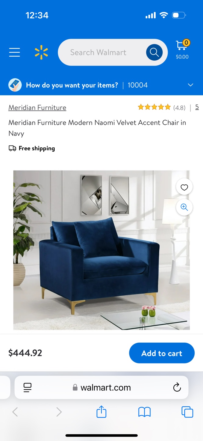 Meridian Furniture Navy Accent Chair - photo 5