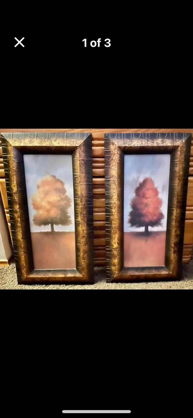 Set of 2 Framed Fall Tree Prints