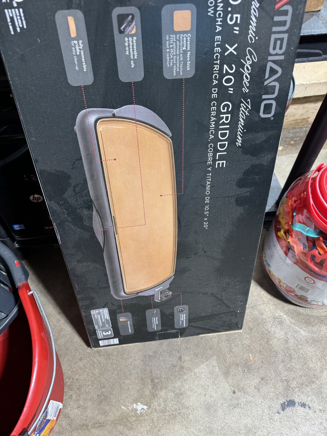 10.5” x 20” Electric Ceramic Copper Titanium Griddle