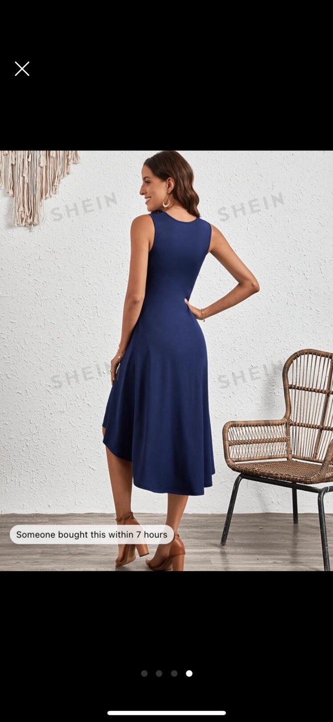 Navy Blue Asymmetrical Dress - photo 4