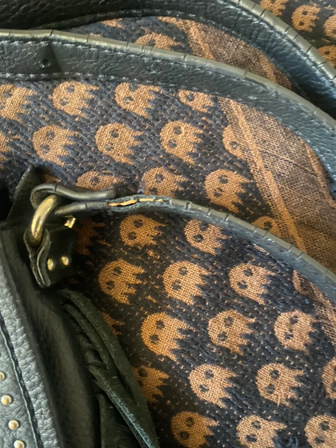 Black Leather Fringe Crossbody Bag image indicator(3)