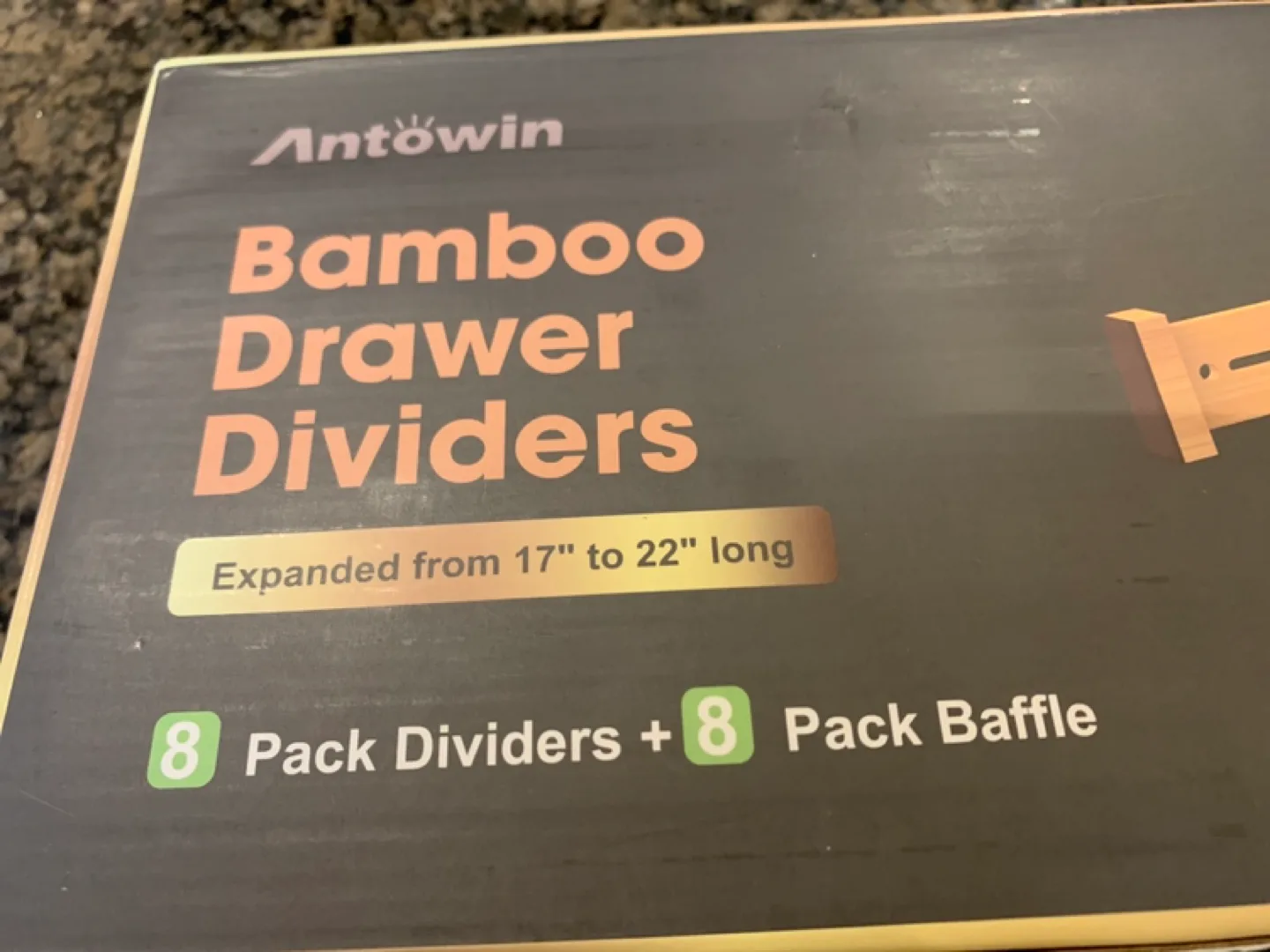 Antowin Bamboo Drawer Dividers 8 Dividers & 8 Pack Baffle image indicator(2)