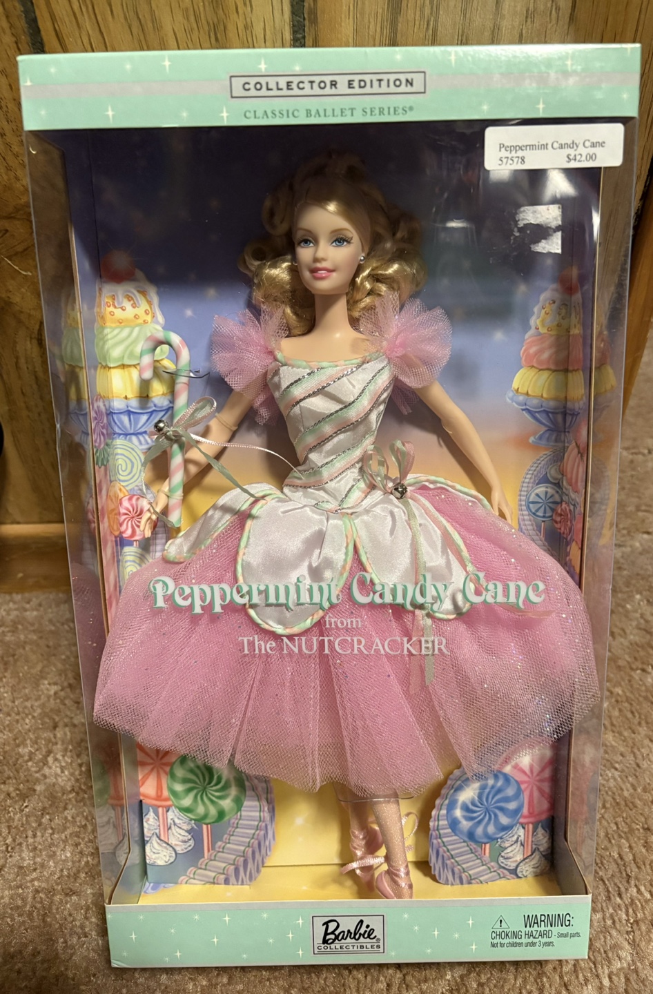 Peppermint Candy Cane Barbie Doll 2002 The Nutcracker Karrot