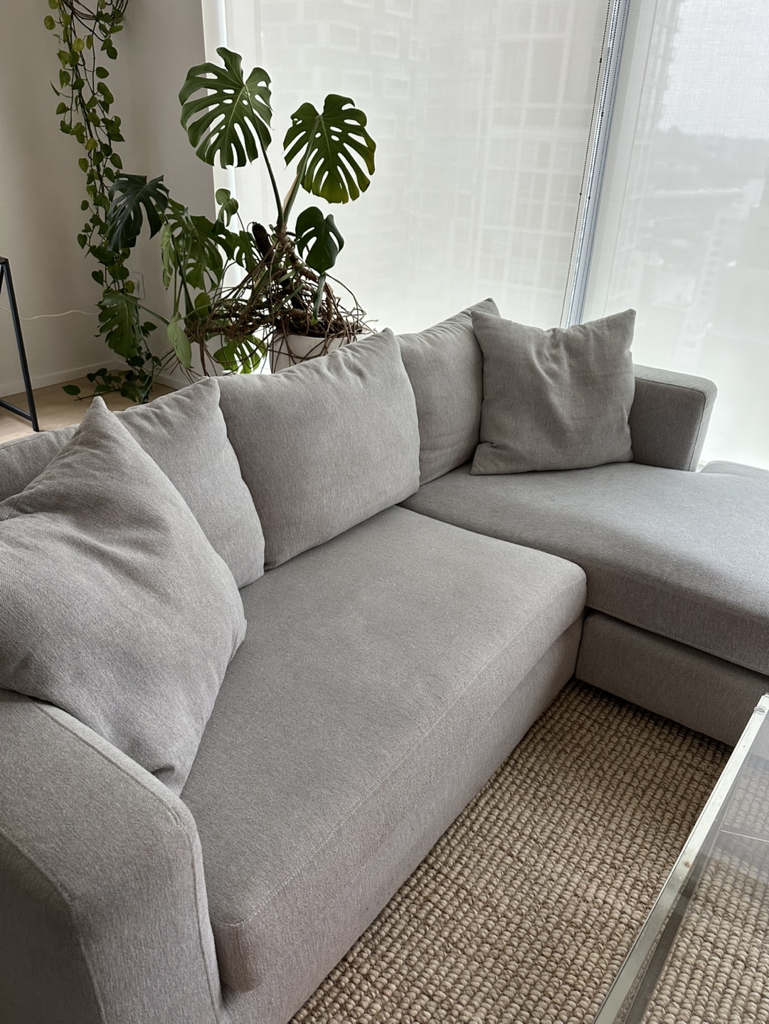 Grey sectional sofa
