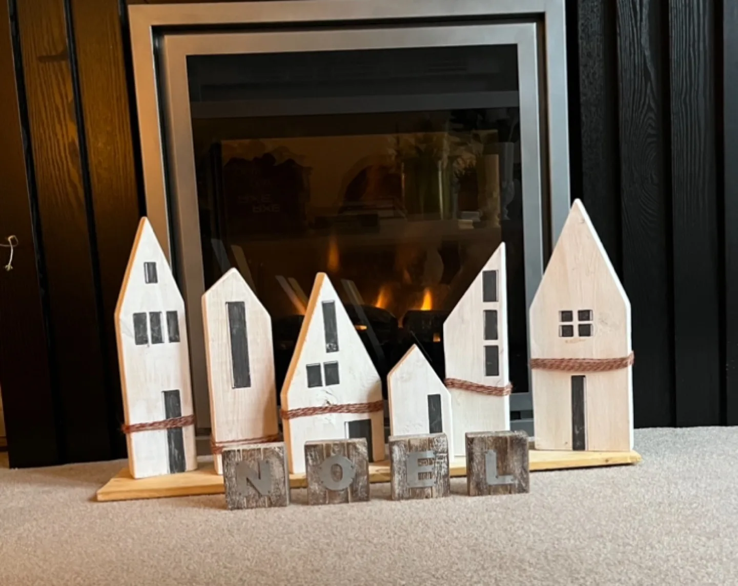 Large wooden village w/wooden blocks NOEL thumbnail