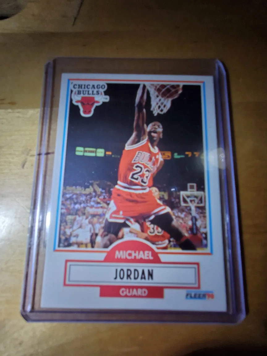 Michael Jordan 1990 Fleer NBA Basketball card dunking image indicator(10)