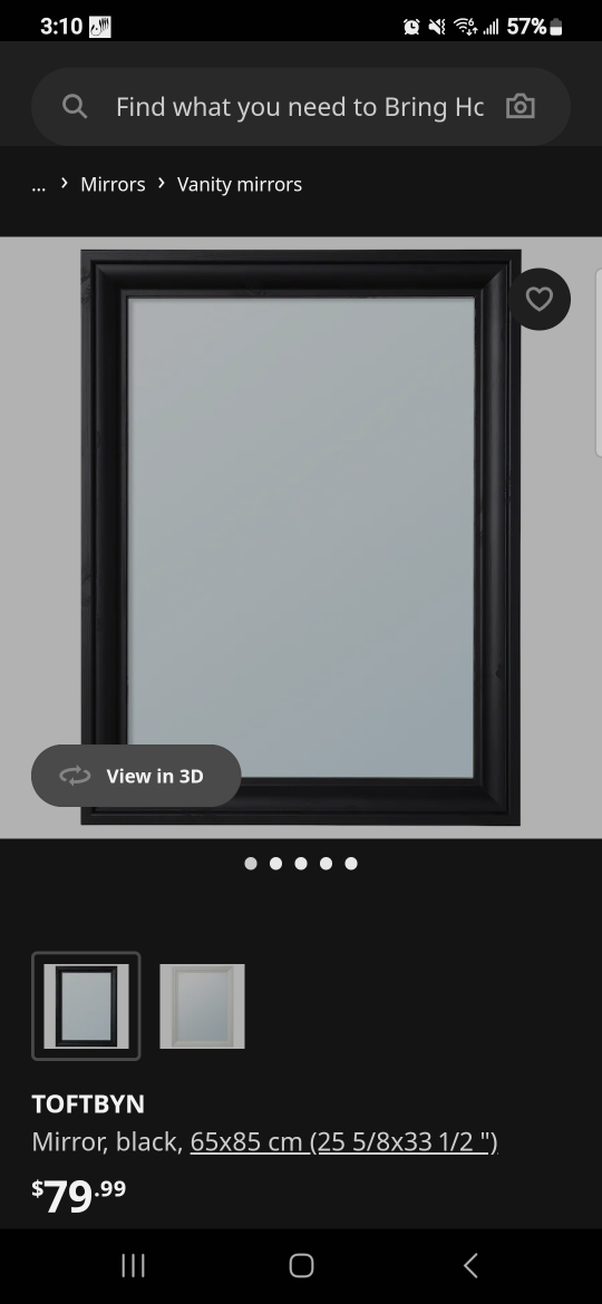 Ikea TOFTBYN black mirror - photo 2