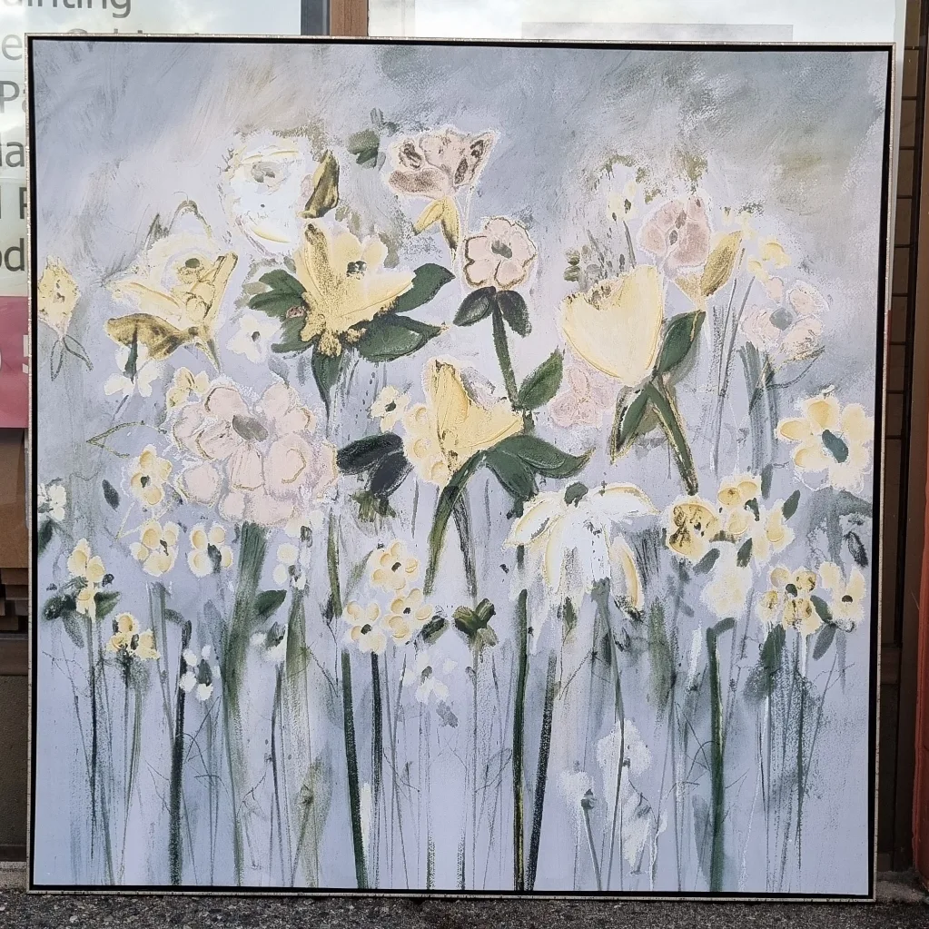 Floral Original Oil Hand Painting Framed Canvas (51" * 51") image indicator(2)