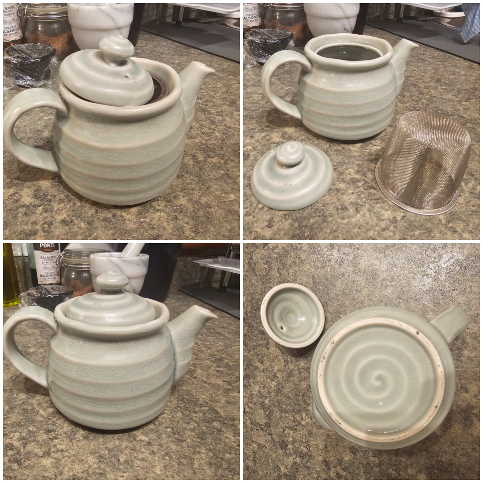 Japanese Ceramic Teapot with Infuser and Lid