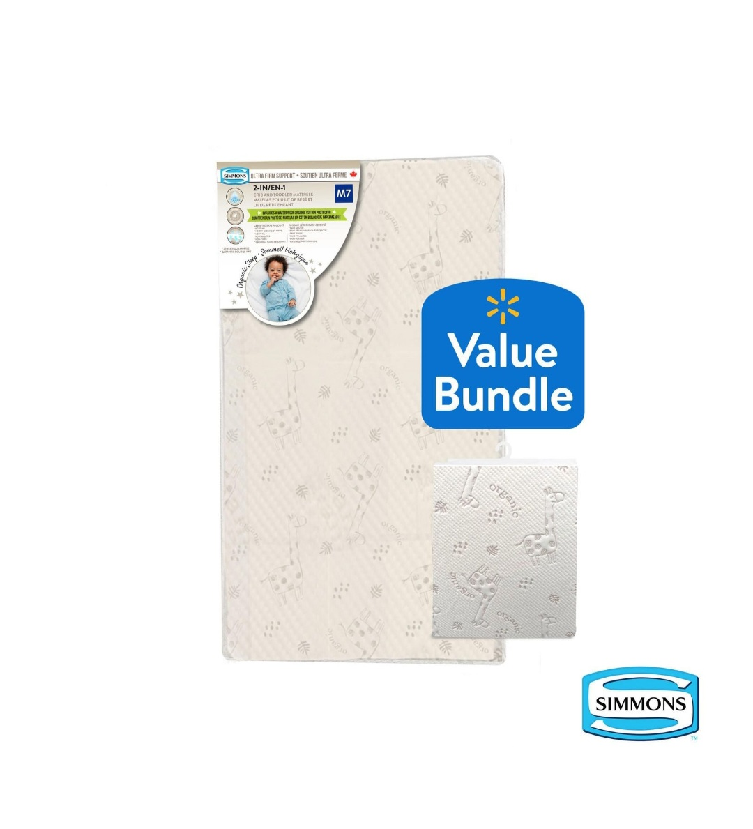 Simmons Organic Sleep Bundle Crib Mattress & Protector