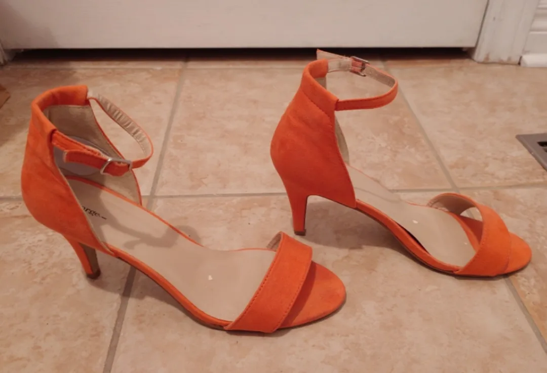 Coral Faux Suede Heeled Sandals image indicator(2)
