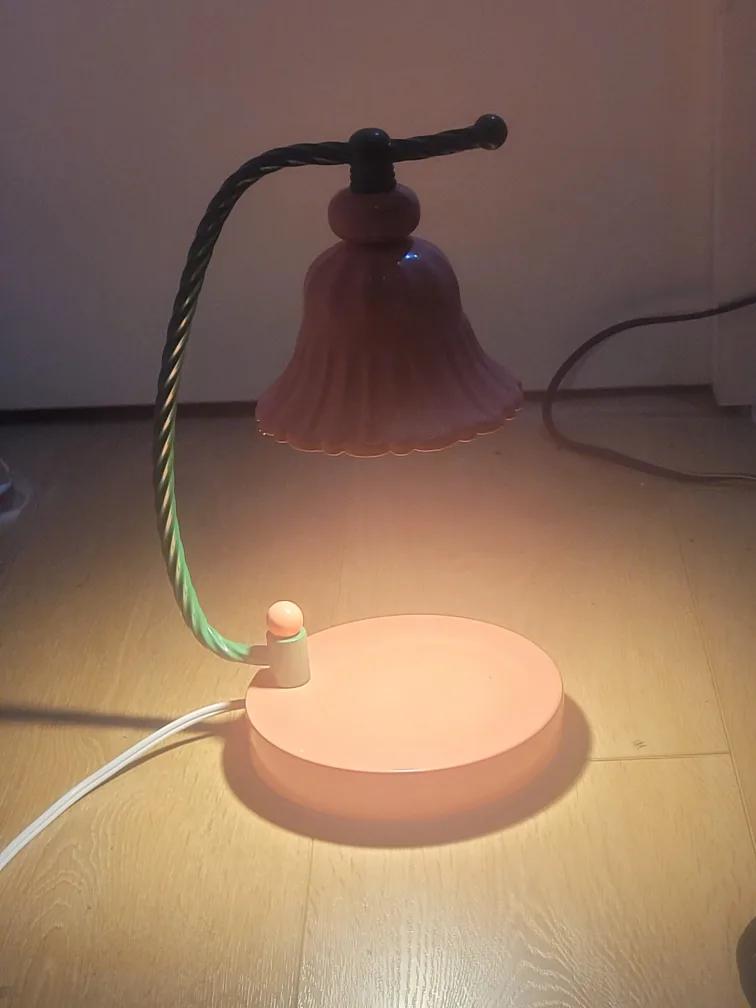 Pink and Green Floral Desk Lamp image indicator(2)