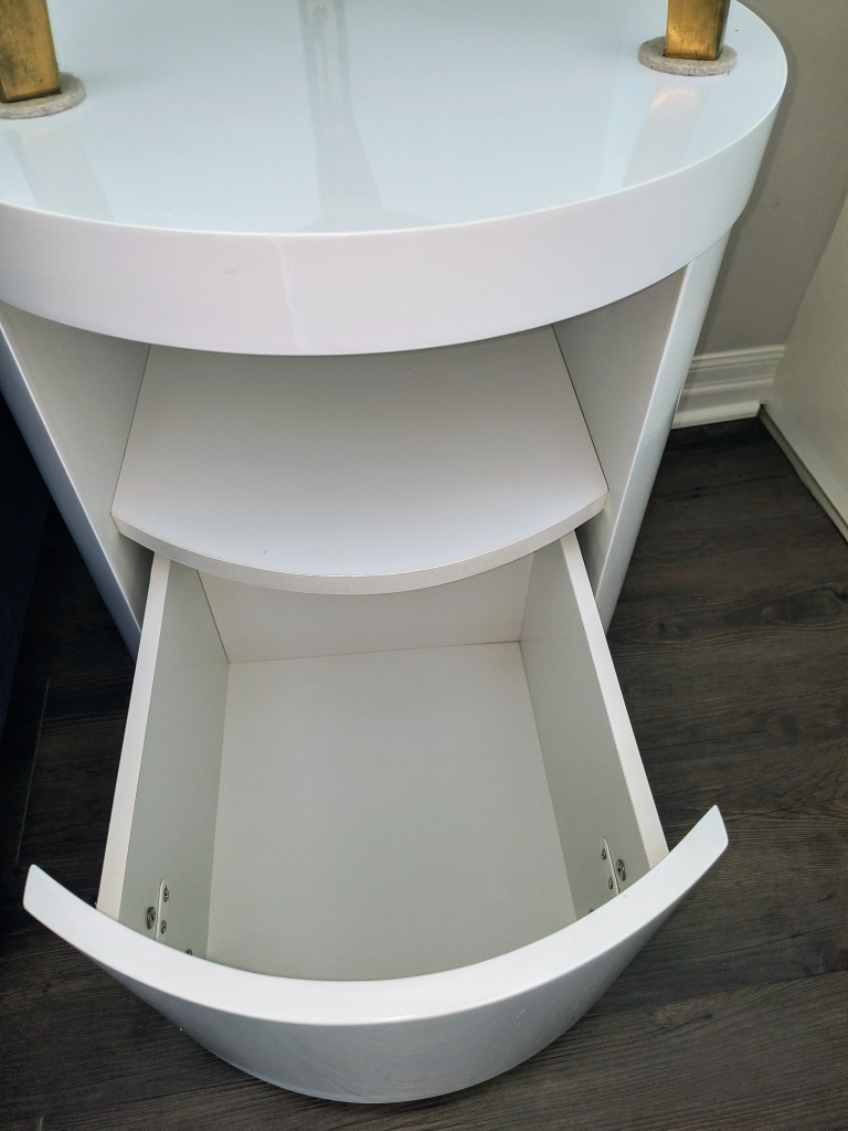 White Round Nightstand- TWO - photo 3