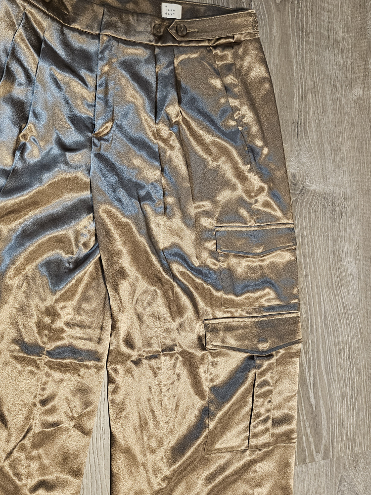 Metallic Cargo High-waisted Dress Pants - photo 3