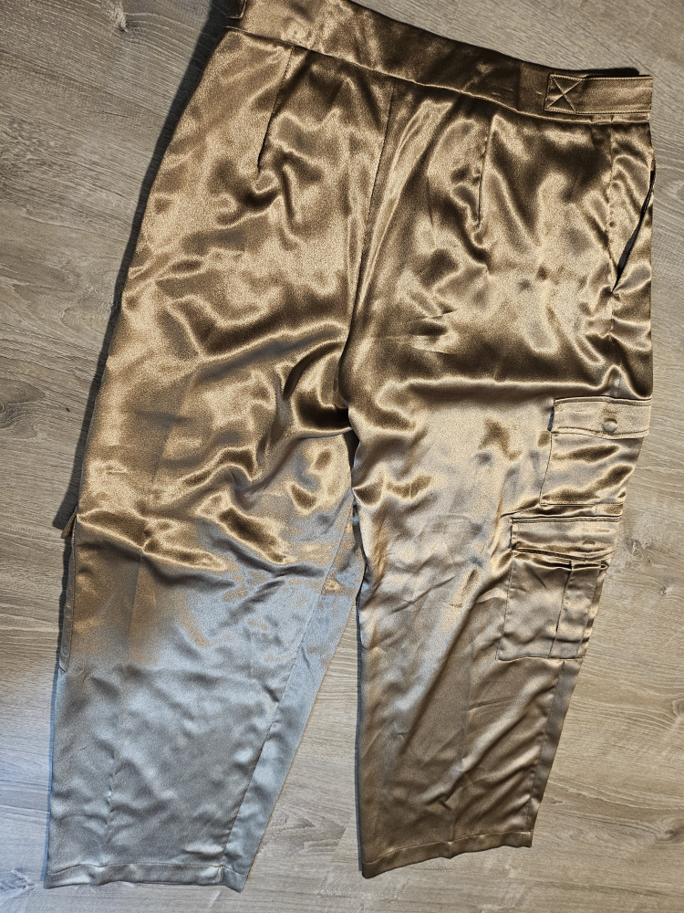 Metallic Cargo High-waisted Dress Pants - photo 4
