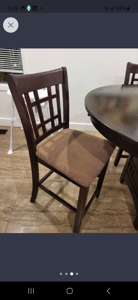 Dark Wood Dining Table Set with 4 Chairs - photo 3