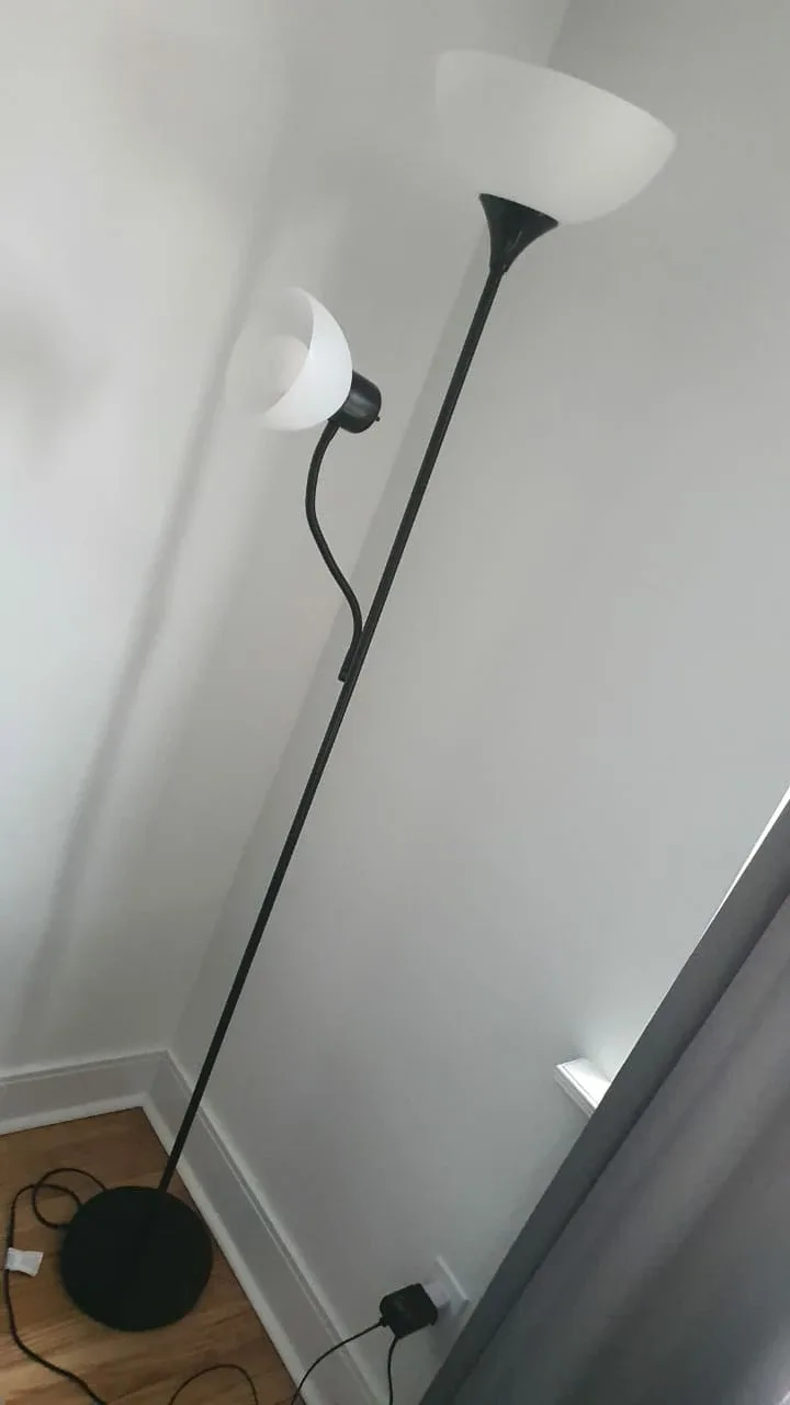 Black Floor Lamp with Two Shades thumbnail