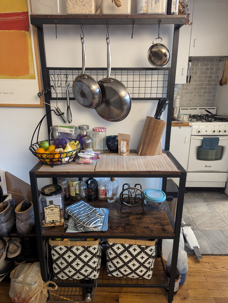 Kitchen Baker's Rack with 3 Shelves and Hooks - photo 2