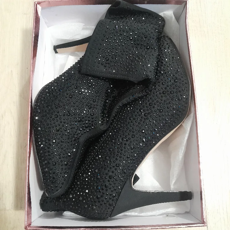 Black Rhinestone Booties image indicator(2)