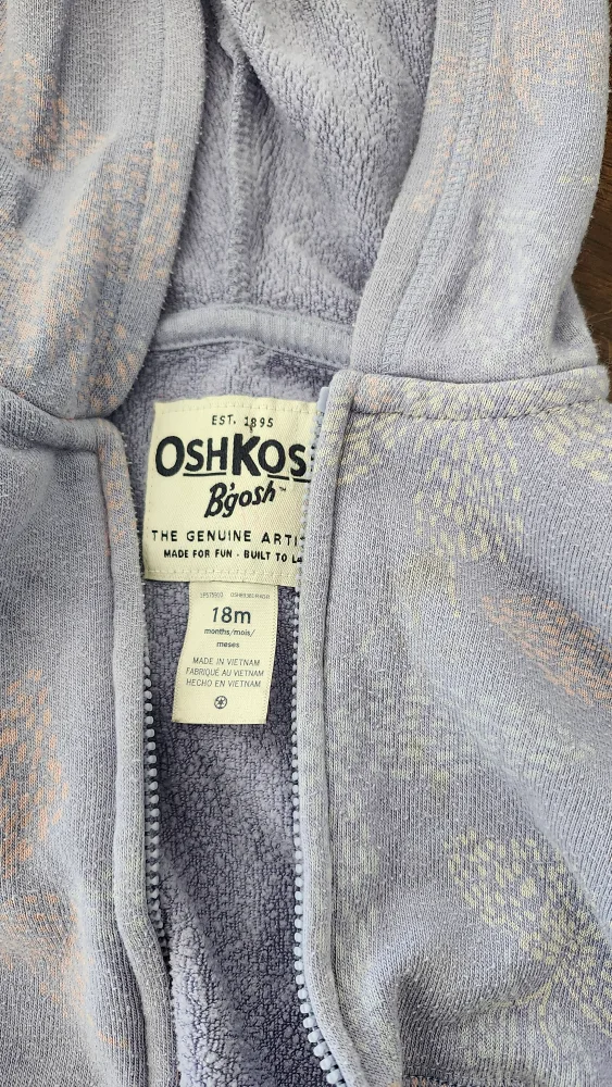 OshKosh B'gosh Baby Girl's Zip-Up Hoodie image indicator(2)
