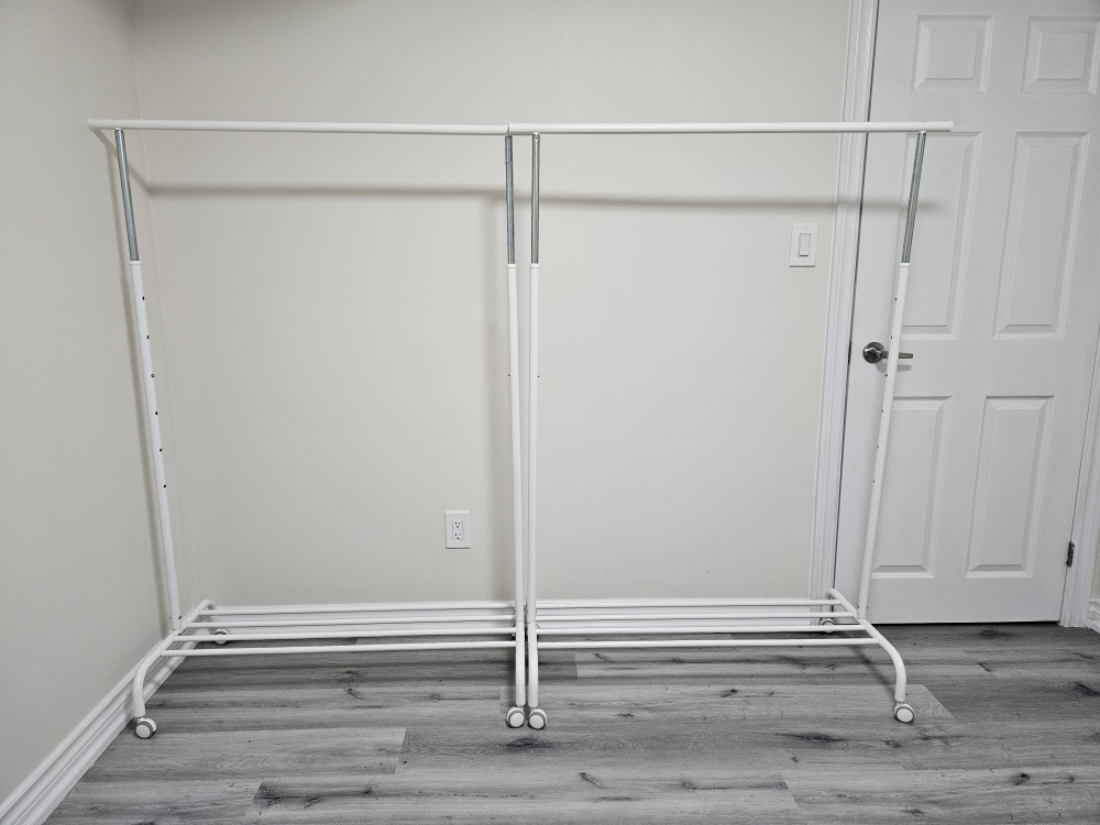 2 White Garment Rack
