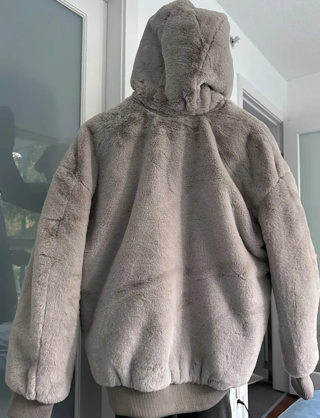 Zara Faux Fur Reversible Bomber Jacket image indicator(4)