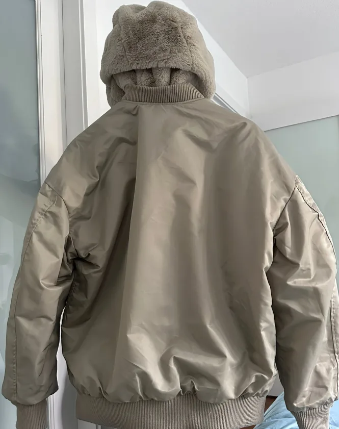 Zara Faux Fur Reversible Bomber Jacket image indicator(5)