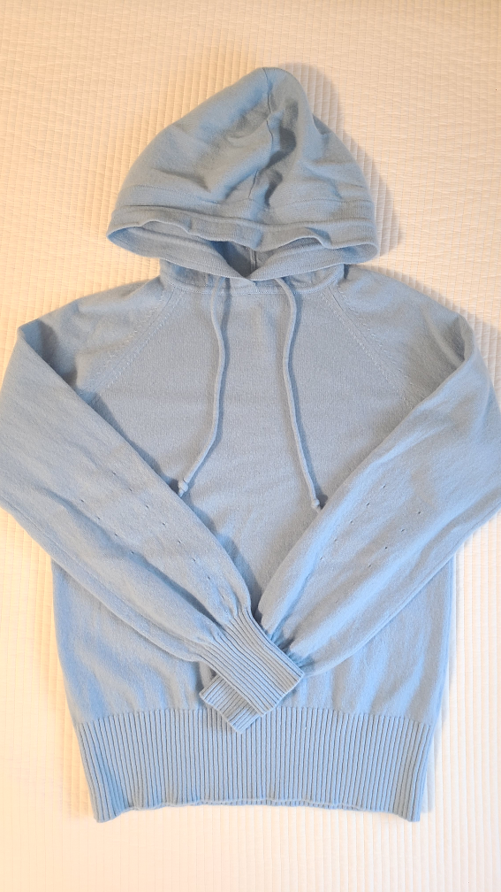 Club Monaco Light Blue Cashmere 100 Hoodie sweater