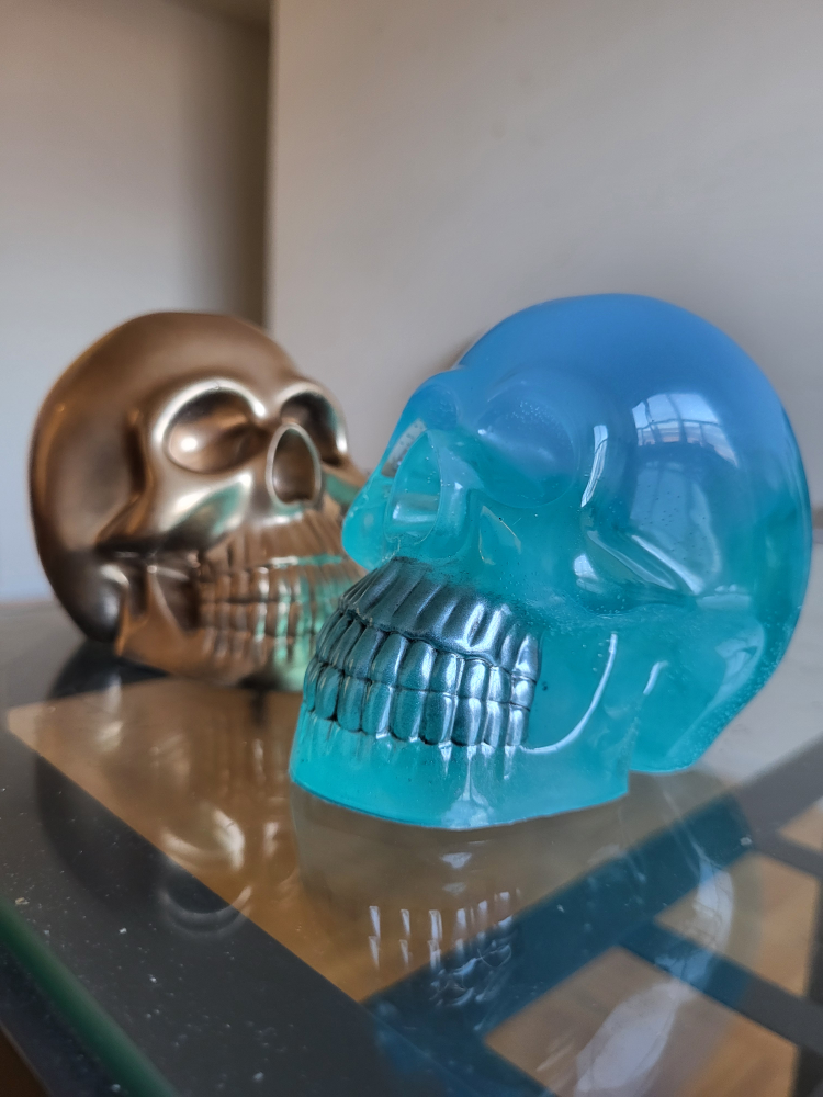 Two Resin Skulls (paper weights)