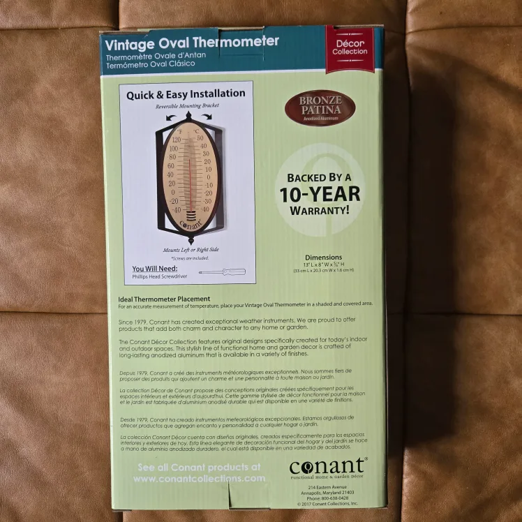 Conant Vintage Oval Thermometer image indicator(2)