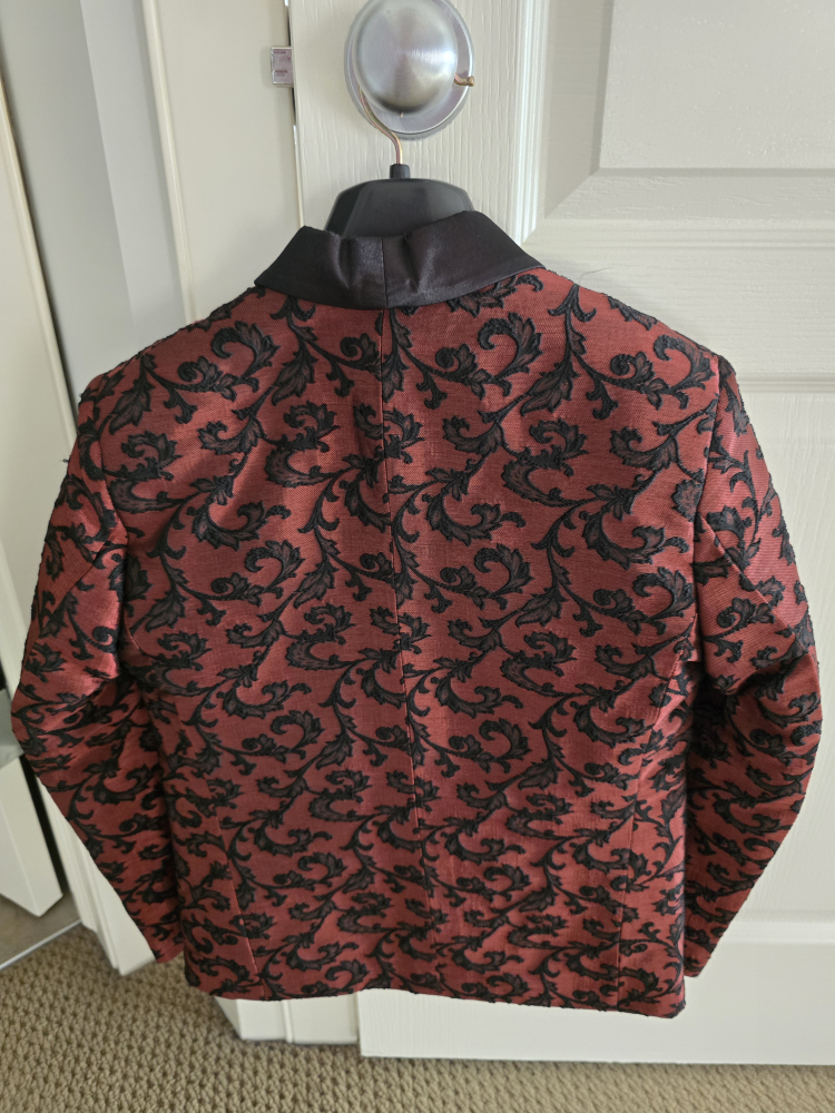 Burgundy Floral Blazer  , Vest and pent - photo 3