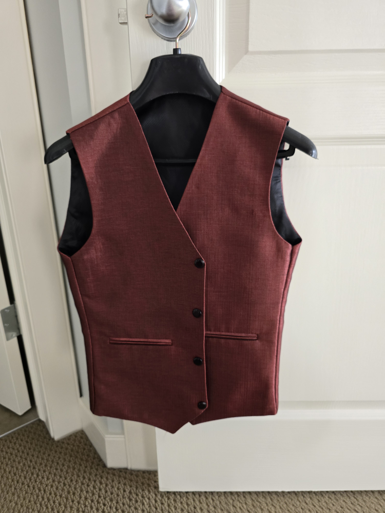 Burgundy Floral Blazer  , Vest and pent - photo 4
