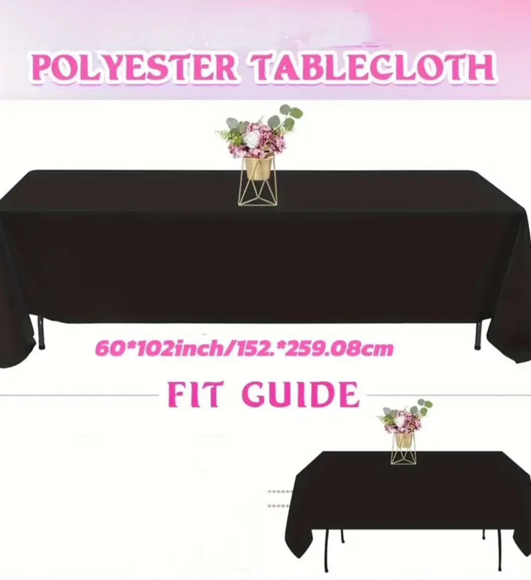 15 Black Table Cloths 60*108in thumbnail