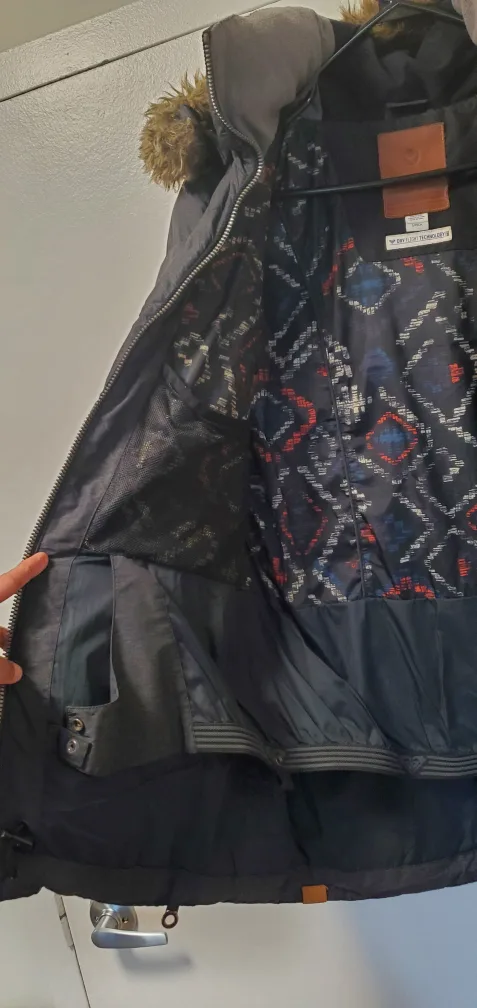 Grey Winter Puffer Jacket with Fur Hood image indicator(5)