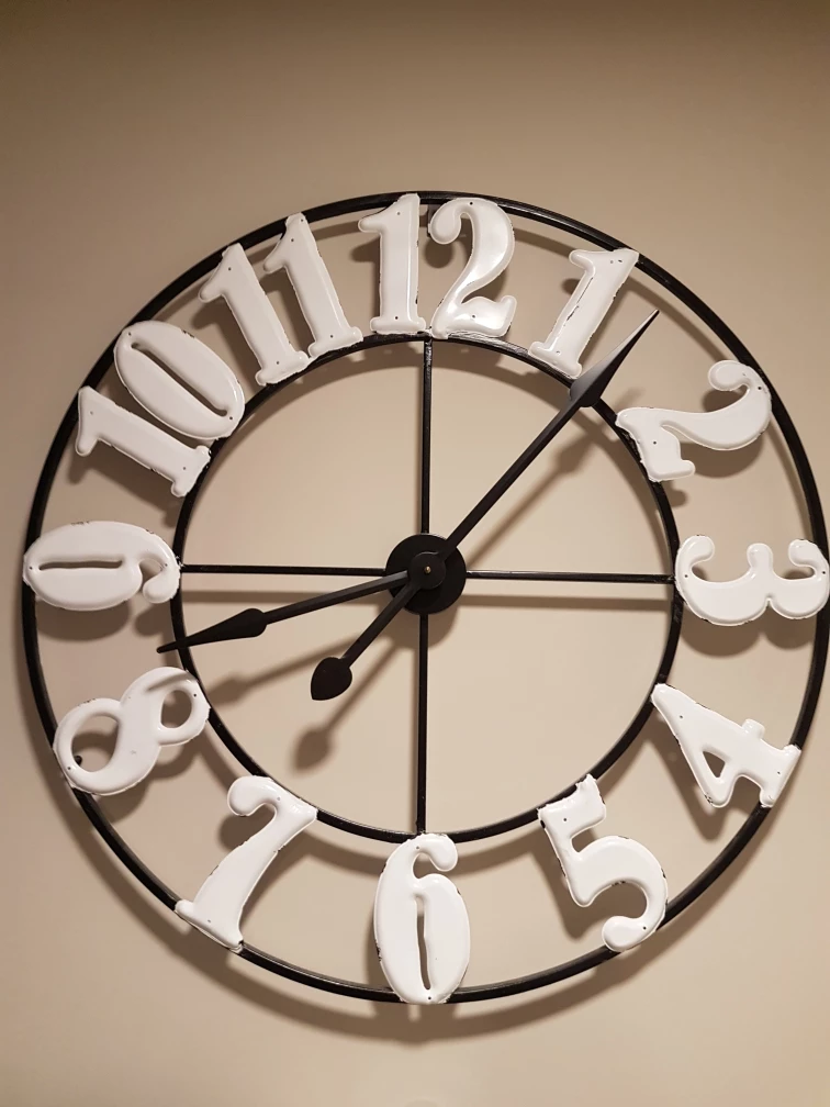 Large Black and White Wall Clock