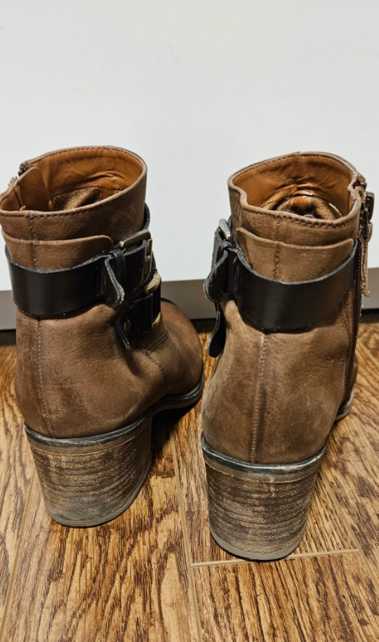 Franco Sarto Brown Ankle Boots with Buckle - photo 3