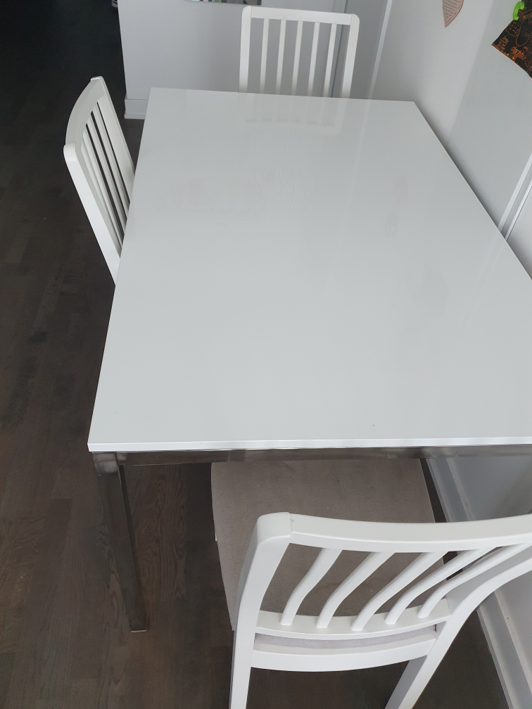 White Dining Table Set with 3 Chairs - photo 2