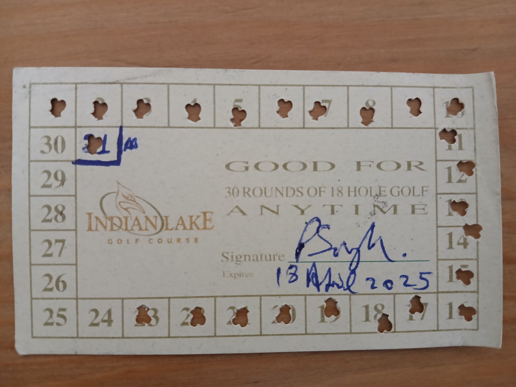 Indian Lake Golf Course 7 Round Pass