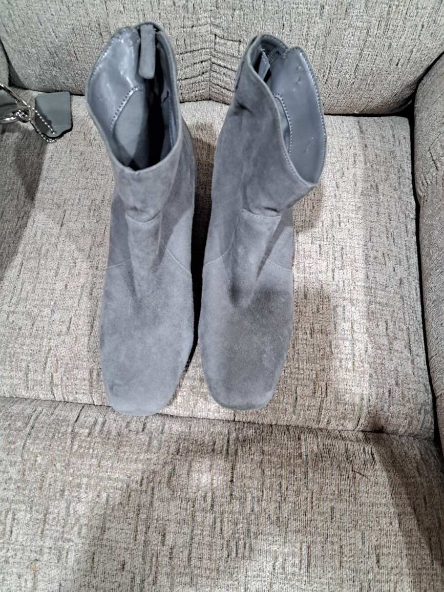 Grey Suede Ankle Boots
