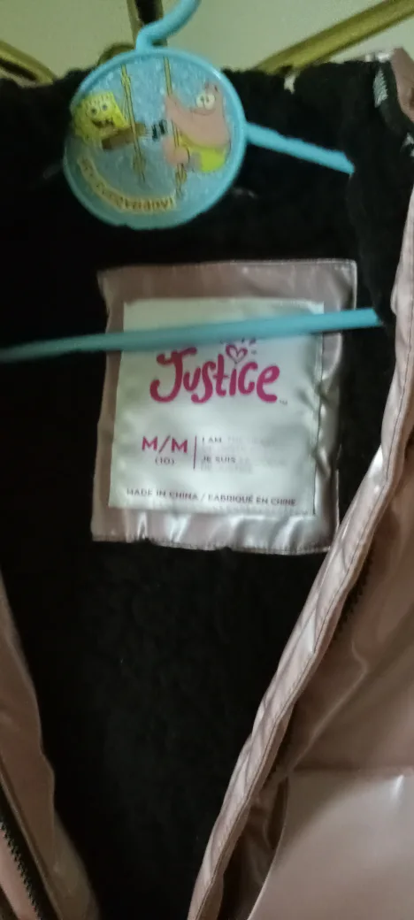 Justice Pink Puffer Jacket with Faux Fur Hood image indicator(3)